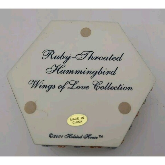 Set 2 Hummingbird Music Trinket Boxes Resin Glass Wings of Love - Picture 13 of 13